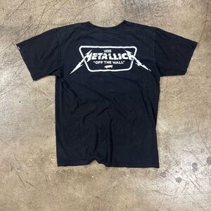 Vans Metallica Mens Black Graphic T-shirt Small Y2K Retro Band Tee